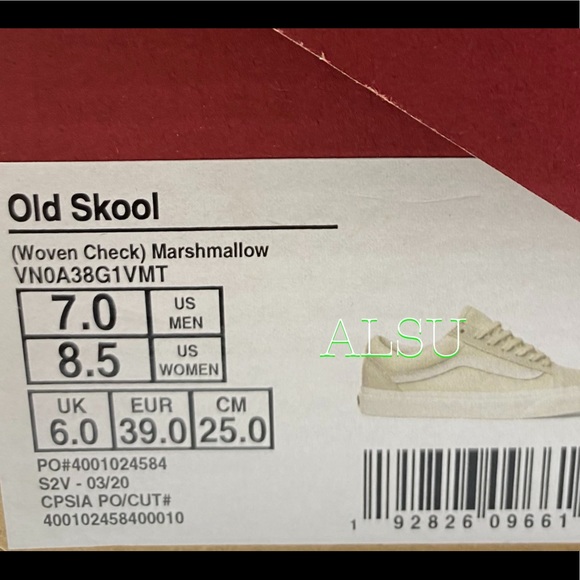 VANS Old Skool Woven Check Marshmallow Women’s - Picture 10 of 10